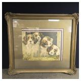 Vintage picture and frame, some damage,  16' x 13