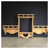 Interesting wooden shelf - 41' w x 4' d x 25' h