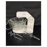 Sunbeam Mixmaster with two glass bowls, tested