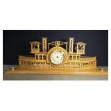 Unique wood carved ship clock, clock needs r