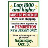 THE FOLLOWING LOTS ARE PEMBERTON PICKUP ONLY.