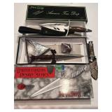 Lot of (2) Large Knives - One with Real Snakeskin