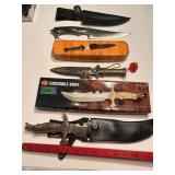 Crocodile Bowie Knife, Large Lot of Knives