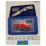 Pocket Knife and Tin Set; Plus Pickup Truck