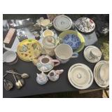 Assorted Ceramic Dishware, Silver