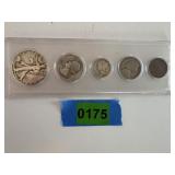 Silver Coin Set with Penny 1939
