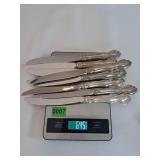 (8) Silver Knives - 645 grams