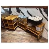 (4) wooden carts with contents