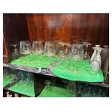 (92) pieces of glassware including wine glasses