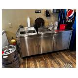 Stainless steel cabinet with built-in sink