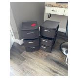 Pair of plastic drawer storage towers
