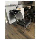 Salon hair washing station, including sink/faucet