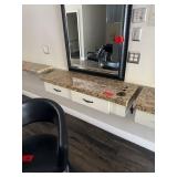 Salon workstation with tool holder and drawers