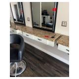 Salon workstation with tool holder and drawers