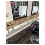 Salon workstation with tool holder and drawers