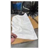 Box of hotel linens and towels mostly king pillow