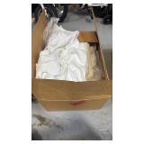 Box of assorted hotel sheets, and towels approx
