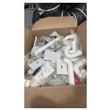 Box of assorted electrical supplies including