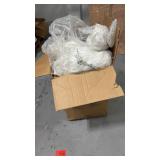 Box of assorted hotel linens pillows - larger box