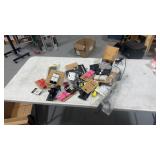 assorted bike parts and accessories