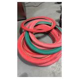 (10) assorted red and green bike kenda tires