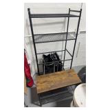 Shelf with hamper and bench (both pieces included)