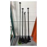(4) paddle board paddles used