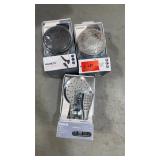 (3) assorted open box showerheads with detachable