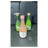 (3) assorted sake bottles 300 mL