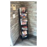 Magazine stand with basket includes magazines