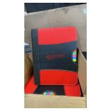 (15) branded two-tone red and black textured