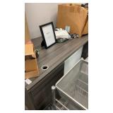 (7) Gray Wood-Grain L-Shaped Executive Office