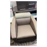 (2) Club Lounge Chairs, Tan/Beige Fabric with