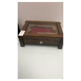 Wooden Pistol Display with Glass Lid and Locking