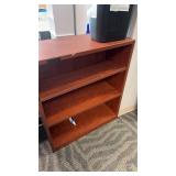 (3) Cherry Finish Wood Office Bookcases /