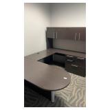 U-Shaped Executive Office Desk with Overhead