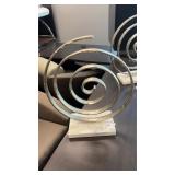 (2) Silver Spiral Sculpture Decorative Accent