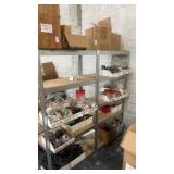 (2) freestanding metal boltless shelving units