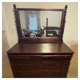 ANTIQUE DRESSER W/ SWIVEL MIRROR