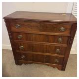 ANTIQUE 4 DRAWER WOOD DRESSER