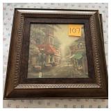 Framed European Street Scene Print