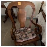 Queen Anne Style Wood Rocking Chair