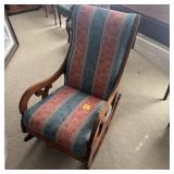 UPHOLSTERED WOOD ROCKING CHAIR
