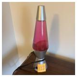 Pink Lava Lamp w Silver Base