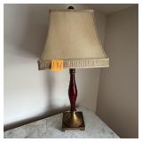 Red Decorative Table Lamp w Shade