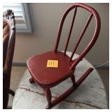 Vintage Child Size Red Rocking Chair