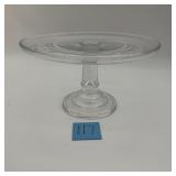 Vintage Pressed Glass Pedestal Cake Stand