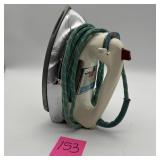 Vintage GE Steam & Dry Iron w/ Teal Cord