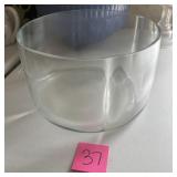 Large Clear Glass Mixing or Salad Bowl