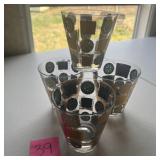 Set of 4 Mid-Century Gold Pattern Tumblers